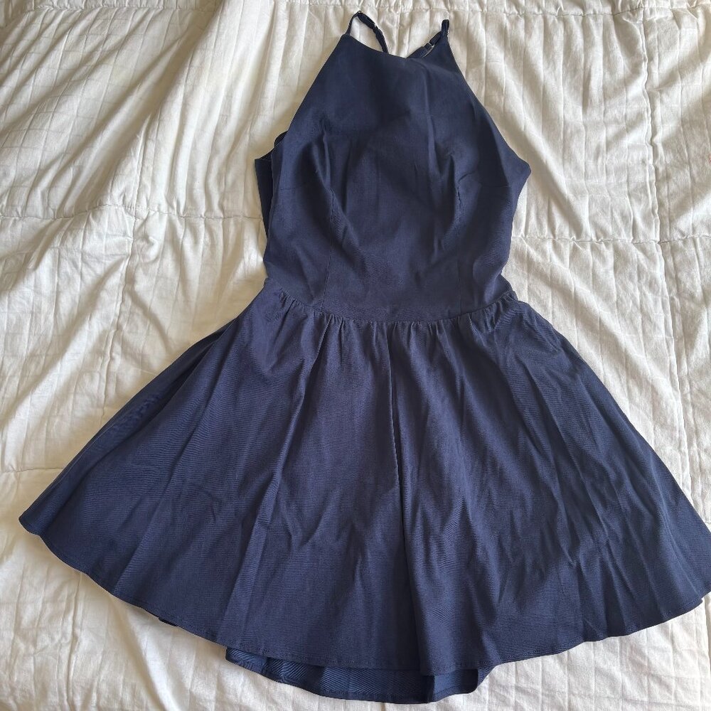 MESHKI Lysandre Crepe Mini Dress - Plum